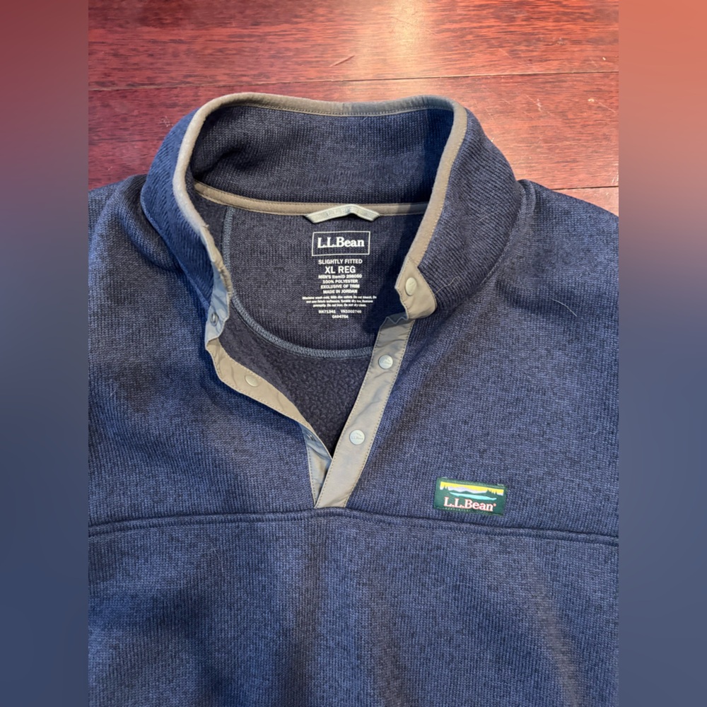 LL Bean pullover button sweater fleece